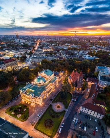 zdjęcie z drona teatr słowackiego