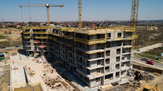 zdjęcia osiedla w budowie z drona